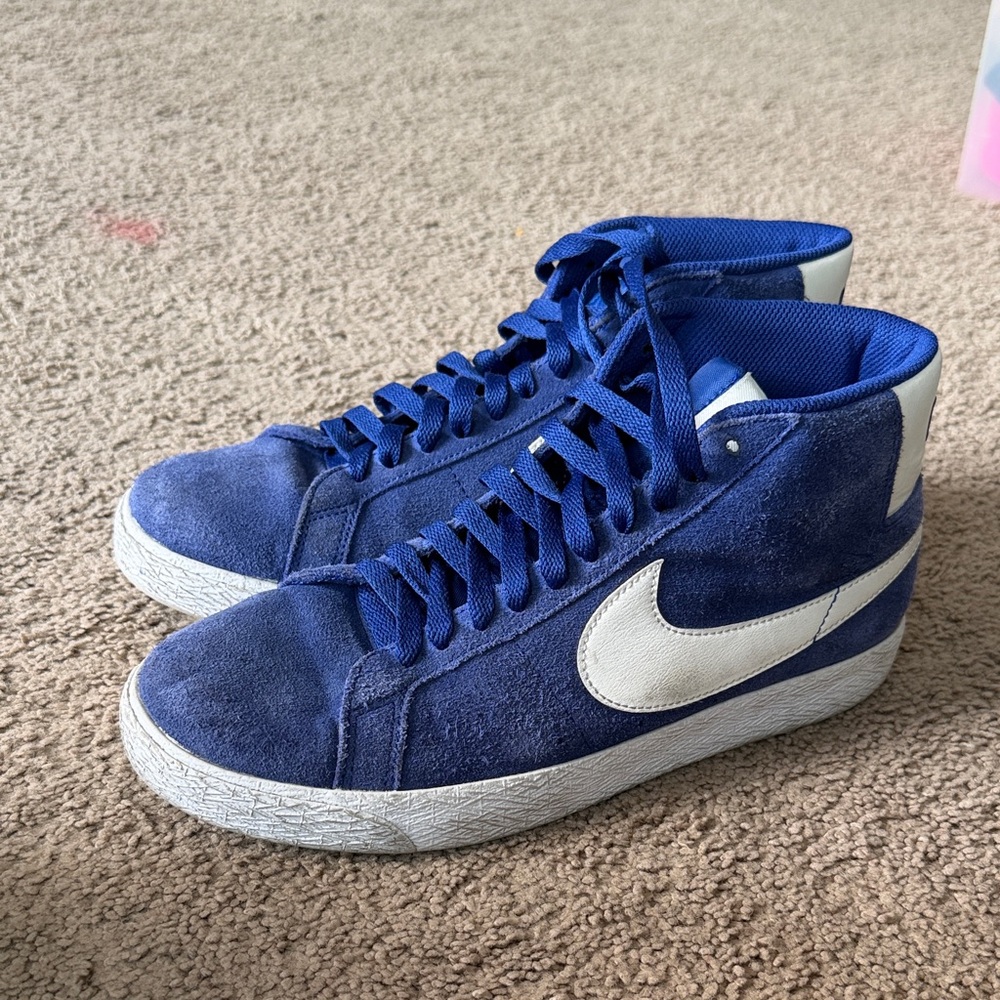 Nike Blue and White Hightop Sneakers